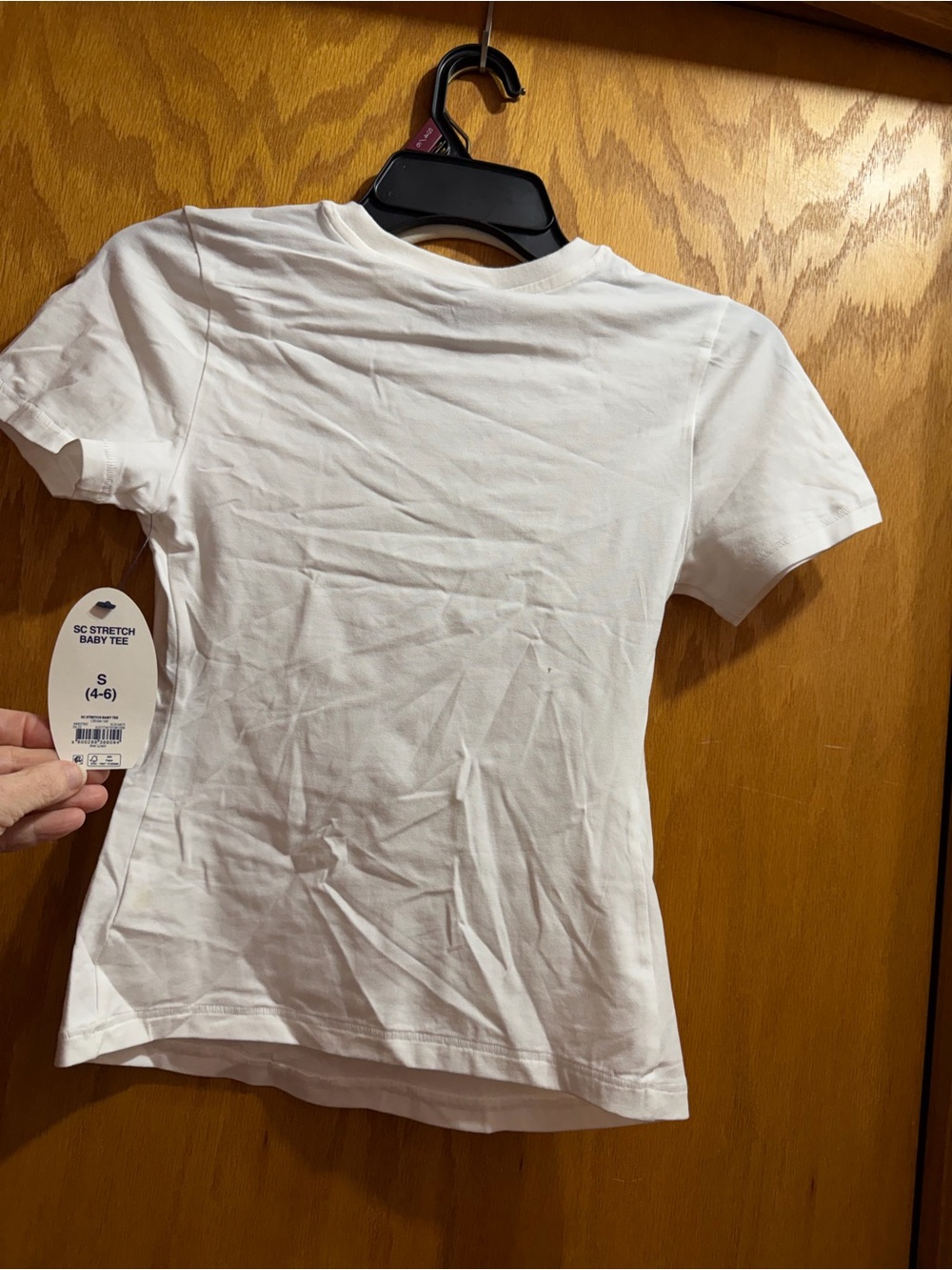 Scoop Women's White Stretch Baby Tee - Small